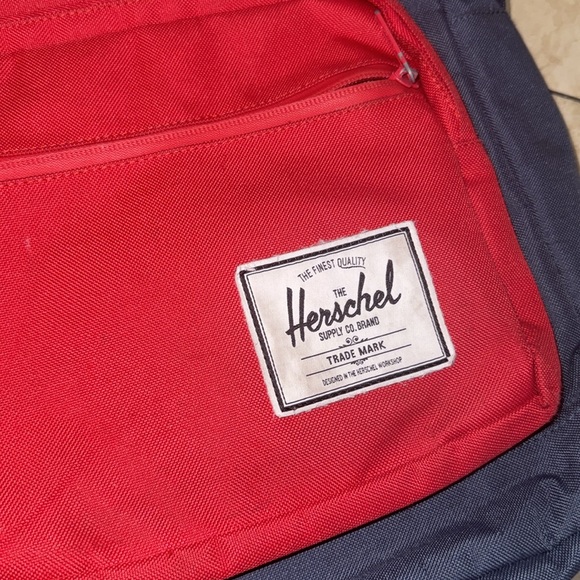 herschel backpack red with logo Youth Backpack- Raspberry Check Heart of Gold Kids Carry comfortably with EVA padded shoulder straps Herschel Supply Company Red Angels